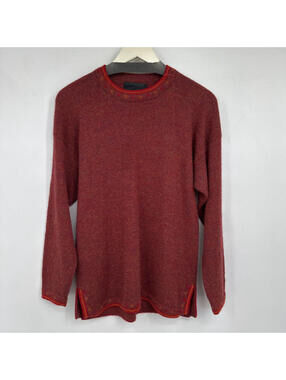 Women's M D Fashion Alpaca Crew Brick Red Tunic Sweater Medium